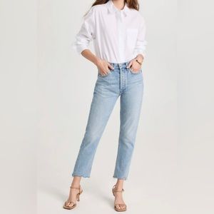 AGOLDE Riley High Rise Straight Crop Jeans